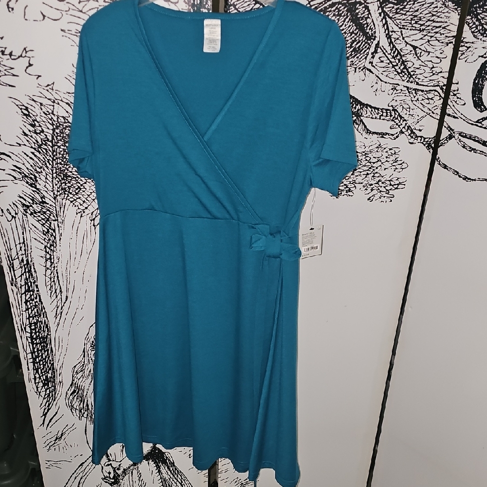 Elegant Teal Short Sleeve Dress